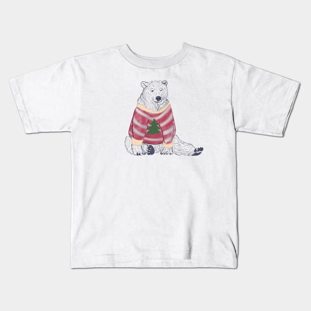 Beary Christmas Kids T-Shirt by CloudWalkerDesigns